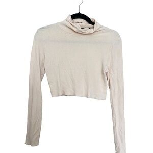 Wilfred Ribbed Cropped Turtleneck Long Sleeve Top